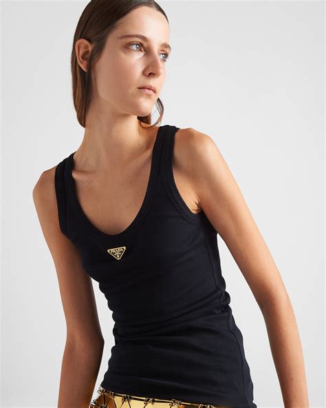 prada women's tank top|Prada nylon off shoulder top.